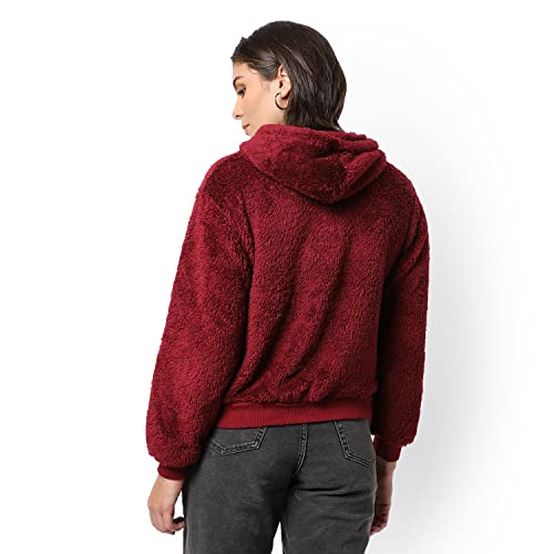 Image of Campus Sutra Women's Cotton Hooded Neck Sweatshirt