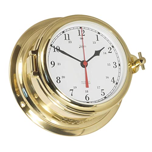 Delite Schatz Midi 155 Schiffsuhr Traditioneller Glasenschlag Messing Poliert 155mm Cover