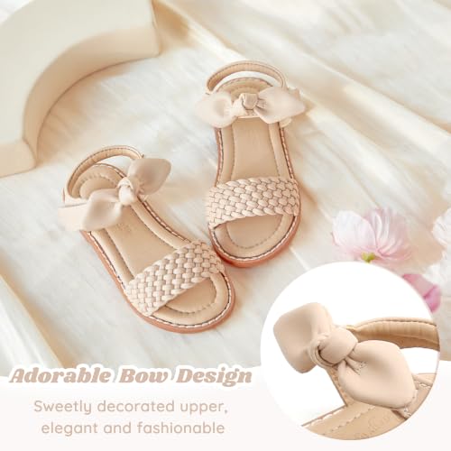 Image of Flaryzone Girls Sandals Open Toe Summer Flats Dress Sandals Shoes Toddler /Little Kid