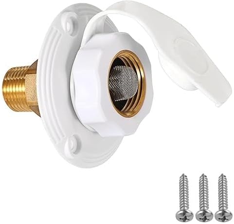 White Universal Direct Replacement RV Water Inlet