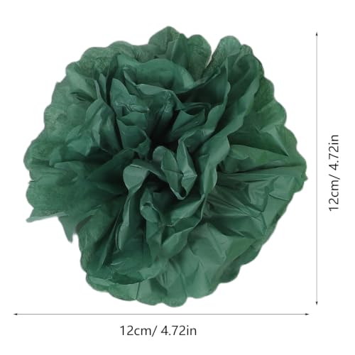 Pompones de papel verde vibrantes y ligeros para adornos de mesa centrales 2