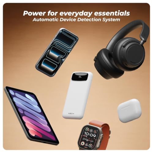 XECH Power Bank 10000mAh with 22.5W Fast Charging (X-Charge PRO, White) | 22.5W USB-A | 20W USB-C (Bidirectional) | Digital display | Charge two devices | Made in India - Image 6