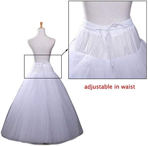 Aprildress A-line Hoopless Petticoat Crinoline Underskirt Slips for Wedding Dress UK-PPT026 White