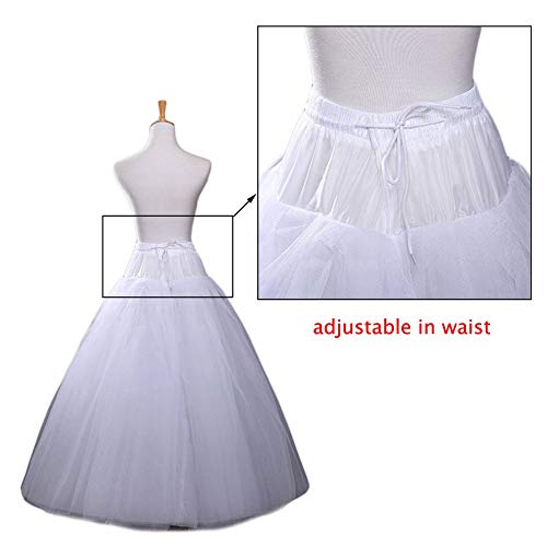 Aprildress A-Line Hoopless Petticoat Crinoline Underskirt Slips For Wedding Dress Ppt026 White #TOP2