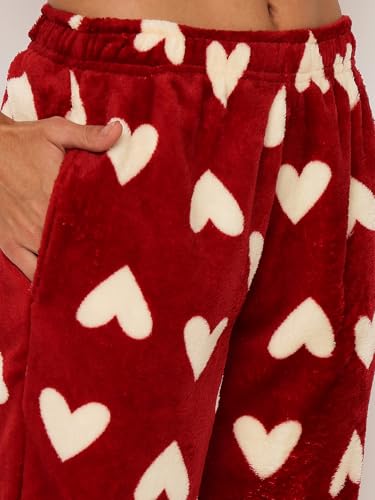 Image of CAMEY Women's Printed Full Sleeve Round Neck /V-Neck Top and Pajama Pants with Pockets