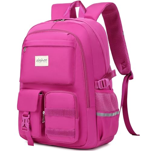 abshoo Big Student Laptop Backpack For College Women Middle High School Teen Girls Bookbag Travel Daypack (Hot Pink)3