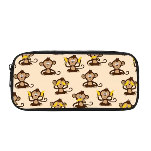 Image of Monkey Love Banana Pencil Case for Men Women,Large Capacity Pencil Box for Boys Girls,Pencil Case Pouch with Zipper for School Work Travel