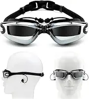 Óculos de Natação Unissex Antiembaçante com Lentes Espelhadas – Proteção UV com Proteção Auricular