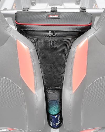 StarknightMT 2024+ RZR XP 1000 Center Storage Water Resistant 1680D Fabric 10L UTV Front Rear Seat Bag with Cup Holder Compatible with 2024-2026 Polaris RZRXP 1000/4 1000 SXS Accessories Black