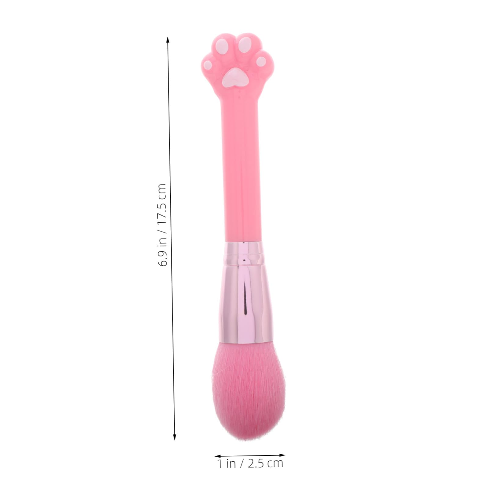 NOLITOY Cute Cat Paw Makeup Brush Long Handle Hair Powder Brush for Blush Foundation Nail Dusting Soft Bristles Natural Look Versatile Makeup Tool