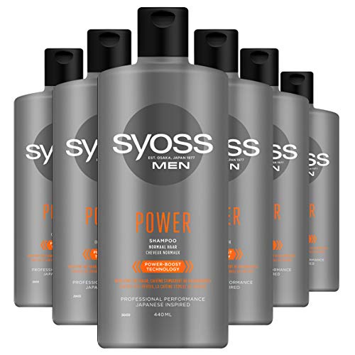 Syoss Champú Power para Hombres 6 x 440 ML