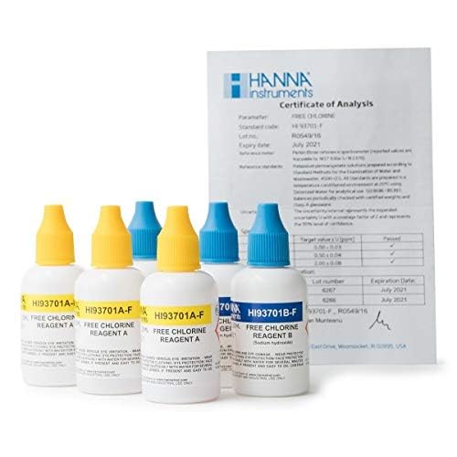 PISCIVAL - Botellas REACTIVO LÍQUIDO Cloro Libre 0,00 A 2050mg/L, (5,00mg/L) 300 Test.