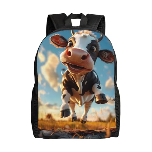 Backpack 16 Inch Large Capacity Cow Zipper Daypack Casual Hiking Shoulder Daypack For Men Women