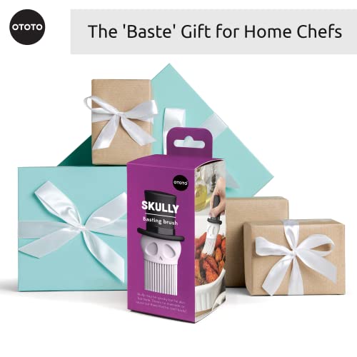 Skully Basting Brush By Ototo - Silicone Pastry Brush, Kitchen Brush, Spooky Gifts, Skull Kitchen Accessories, Food Basting Brush For Cooking - Kitchen Gift, Kitchen Gadgets, Funny Gifts, Unique Gifts #TOP5