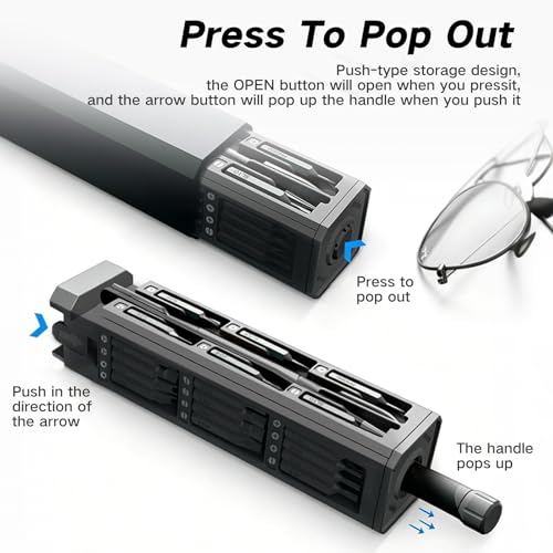 Ensemble de tournevis de précision magnétique 45 en 1, poignée rotative 360°, kit d’embouts multifonction mini bricolage pour électronique, téléphone,MacBook, montre, lunettes et bijoux – vue 3