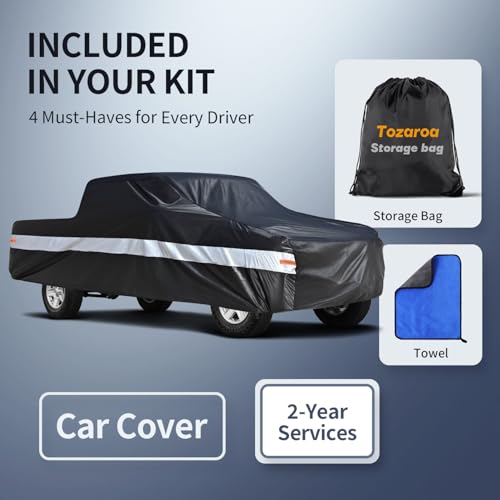Ford Maverick Heavy Duty Truck Cover Custom Fit 2022-2026 Crew Cab Short Bed(4.5') with Door Zipper, 10 Layers Pickup Truck Cover Waterproof All Weather, Wind Dust Sun UV Protection. by Tozaroa - Used condition - Image 7