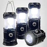 Collapsible Portable LED Camping Lantern XTAUTO Lightweight Waterproof Solar USB Rechargeable LED Flashlight Survival Kits for Indoor Outdoor Home Emergency Light Power Outages Hiking Hurricane 4-Pack