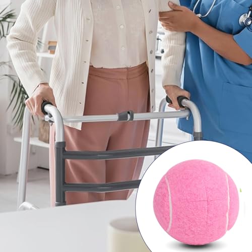 ANCKNE Walker Tennis Balls Precut Tennis Balls for Walkers 4PCS Universal Precut Glide Balls, Heavy Duty Long Lasting Felt Pad Glide Coverings for Furniture Legs and Floor Protection,Pink