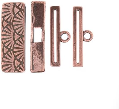 John Bead Wickes Large Box Cap Stitch Ends 8/0, Antique Pewter, 6pcs (2pcs x 3), 26mm