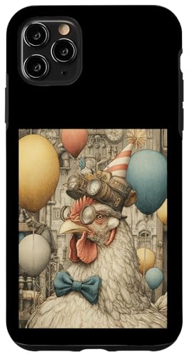 Chicken Steampunk Print Birthday Party Balloons & Party Hat �X�}�z�P�[�X iPhone 11 Pro Max �p