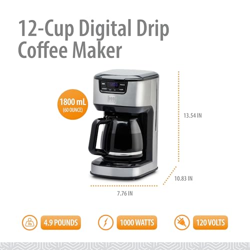 Toastmaster 12-Cup Digital Drip Coffee Maker - Programmable Automatic Coffee Machine - Kitchen Appliance with Keep Warm Setting by Toastmaster - Image 2
