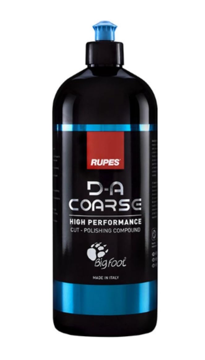 Rupes D-A-Coarse Series Six Count 1-Liter Bottles of Cut Polishing Compound - Excellent Clarity, Low Dusting & Easy Wipe Off, One Step Moderate-to-Severe Defect Removal