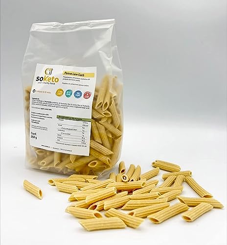 Plumas Keto Low Carbohidratos Pack de 5 X 250 gr Pasta corta SOKETO con poco carbohidratos para dieta quemadores de grasa (5x250 g)