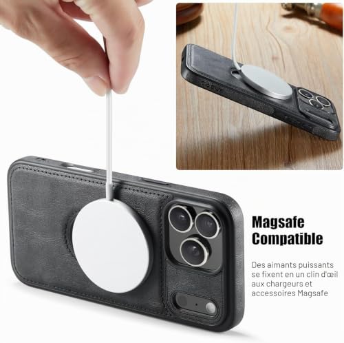 Coque en cuir iPhone 17 Pro de style professionnel chic