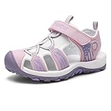 Mishansha Meisjessandalen met gesloten teenpartij, licht en ademend, voor de zomer, maat 38-40, Lila, 29 EU