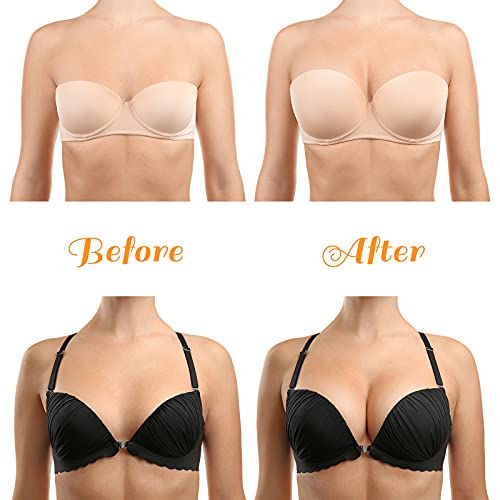 Image of SATINIOR Silicone Bra Inserts Breathable Enhancers Waterproof Push Up Bra Pads Non Slip Reusable Pad for Bikini