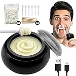 Nose Wax Kit Men, Nose Ear Hair Waxing Kit with 100g Nose Wax, Painless Nose Ear Hair Removal Kit, Smart Constant Temp, USB Fast Heat, Upgraded Capacity, Multi-Accessories