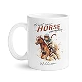 Customized Horse Riding Enthusiast Coffee Mug, Personalized Name White Cup 11oz, Custom Ceramic Mug With Funny Monkey, Monkey Mug For Kids, Sport Themed Decorative Cup For Friend