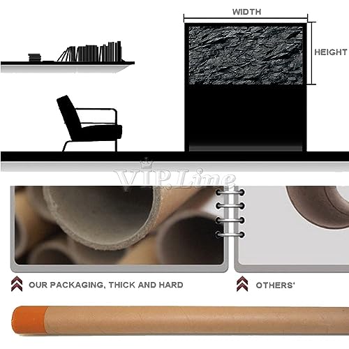 Image of VIP. LINE 3D Effect Black Stone Texture Aquarium Background Poster Fish Tank Backdrop Decorations PVC Background (60 inch x 30 inch / 152 x 76cm)