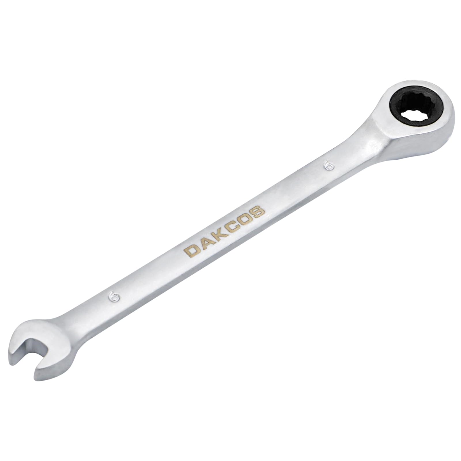 DAKCOS Fixed Head Ratchet Spanner 6mm Ratcheting Combination Wrench Chrome Vanadium Steel