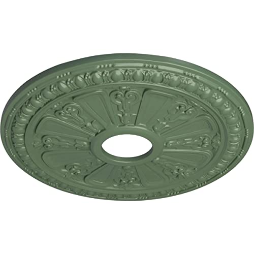 Image of Ekena Millwork CM18RAAGF Raymond Ceiling Medallion, Athenian Green
