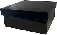 Caixa para Presente Premium Quadrada - Preta - 25,5x25,5x9cm - 1 unidade - Assk