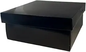 Caixa para Presente Premium Quadrada - Preta - 25,5x25,5x9cm - 1 unidade - Assk