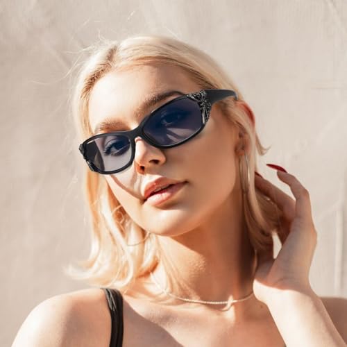 3 Pairs Y2K Sunglasses for Women, Fashion Wrap Around Butterfly Design Sun Glasses with UV400 Protection3