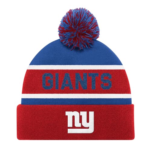 Starter Unisex Red New York Giants Cuffed Knit Hat-with Pom