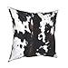 Federa per cuscino in pelle bovina con pelliccia di mucca, 45 x 45 cm, in morbido cotone, ideale come regalo per divano e camera da letto all'aperto