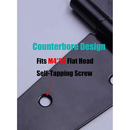 Hlmoptimo 6 Inch Strap Hinges Shed Door Hinges Heavy Duty T-Strap Hinges Shed Hinges For Wooden Fences Barn Doors Rustproof Decorative Classic Hinge W/Screws (4, 6 Inch) #TOP3