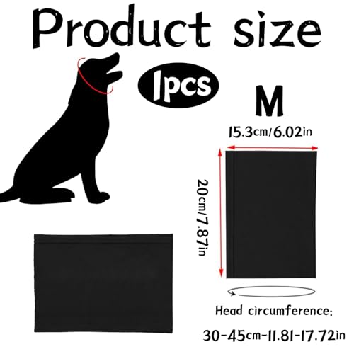 banjiabb Hundehals und Ohrenwärmer für Hunde,Gehörschutz Hund,Gehörschutz Für Hunde,Ohrenschutz Hund,Hunde Gehörschutz,Gehörschutz Hund Silvester,Ohrenschützer Hund,Hunde Ohrenschutz(M,Schwarz)