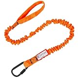 Zeluga 15-481 10 Lbs Load Capacity Tool Lanyard Shock Absorbing with Self-Locking Carabiner and Loop End, Orange