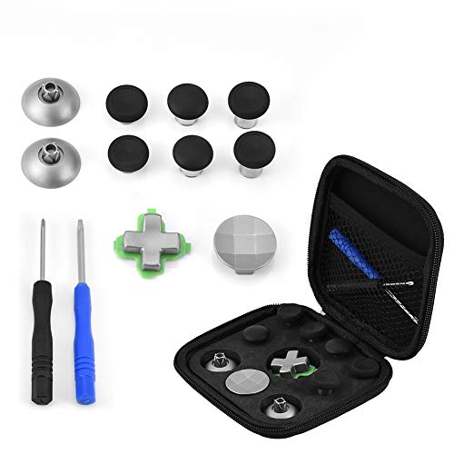 Delaman Controller-Ersatz-Kit für PS4, 10-in-1 Daumenstick, magnetisch, Ersatz-Knopf-Set für PS4/Xbox One Joystick