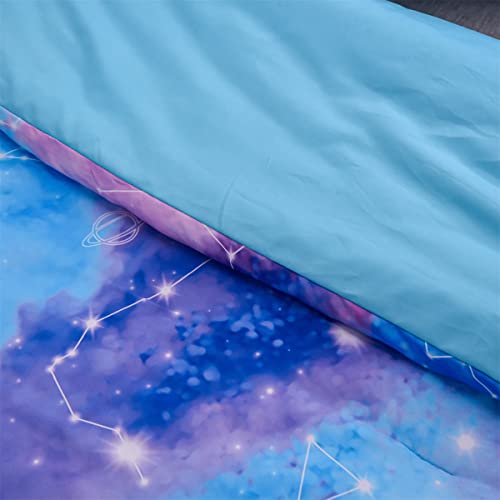 Holawakaka Tie Dye Constellation Print Ombre Comforter Set Queen Size Boys Girls Gradient Galaxy Bedding Set (Blue Purple, Queen) #TOP7