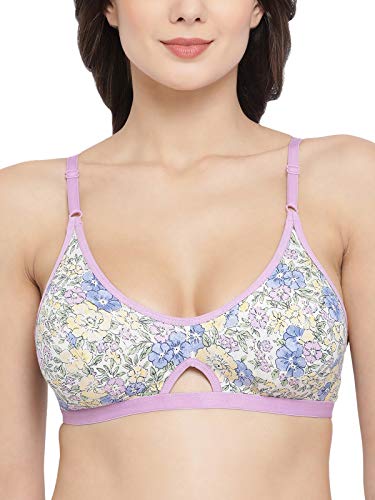 Image of Clovia Women's Cotton Rich Non-Padded Non-Wired Floral Print Bra