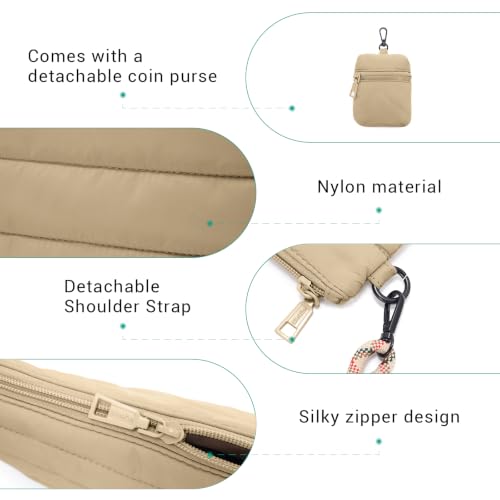 Image of ACUARIO Crossbody Bags for Women - Puffy Tote Bag Purse for Work, Travel, Shoulder Handbag with Small Wallet