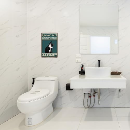 Funny Bathroom Wall Art, Cat Wall Decor Metal Tin Sign, Cats Walls Art Print Humorous Cat Bathrooms Decor Poster for Toilet-Were You Attempting To Use The Bathroom Alone - Cosy Home Interiors Funny Bathroom Wall Art, Cat Wall Decor Metal Tin Sign, Cats Walls Art Print Humorous Cat Bathrooms Decor Poster for Toilet-Were You Attempting To Use The Bathroom Alone - Image 7