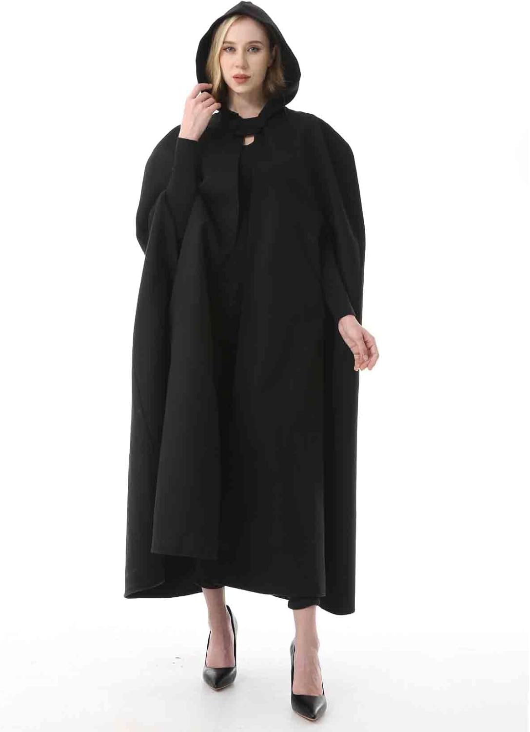 MLAFE Gothic Women's Winter Cloak with Hood - Extended Trench Coat in Harajuku Style - Image 5