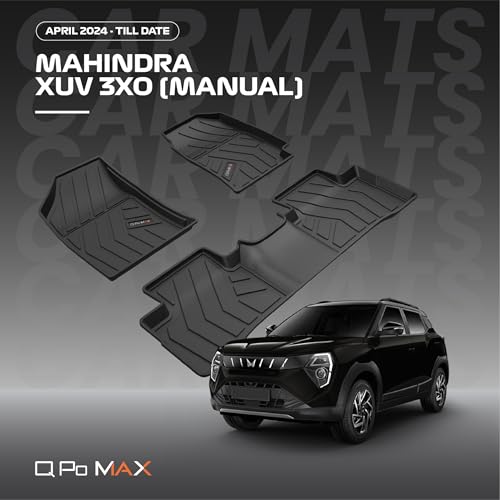 Image of Q Po 3XO (Manual) (MAX) April 2024 - Till Date TPE Car Floor Mat | All Weather Mats for 3XO (Manual) (April-Till Date) (Black)